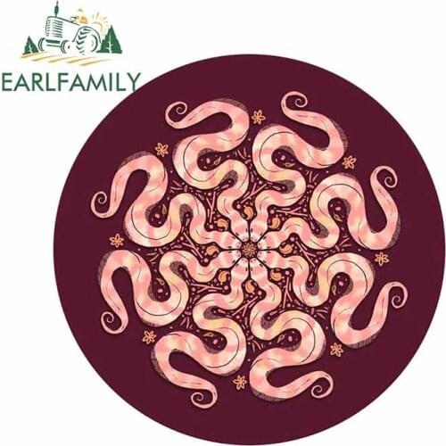 EARLFAMILY 13cm x 13cm Creative Snake Design Motorcycle Car Stickers Waterproof Decal Sunscreen Body for Car Bumper Decoration