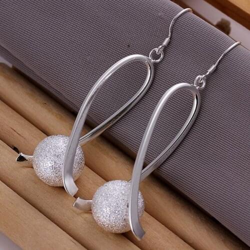 Fashion jewelry Earring For Women, Plated Earrings Ball Earrings E133 /MYNBCTXD OYQLZOMO silver color
