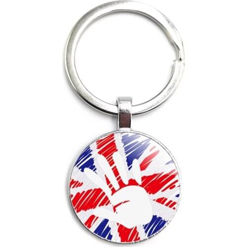 2020 Fashion Creative Retro Art Palm Flag Time Glass Cabochon Pendant Keychain Men and Women Jewelry Keychain
