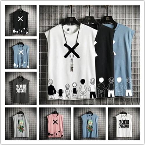 Cartoon Sailor King sleeveless mens loose T-shirt sports men vests