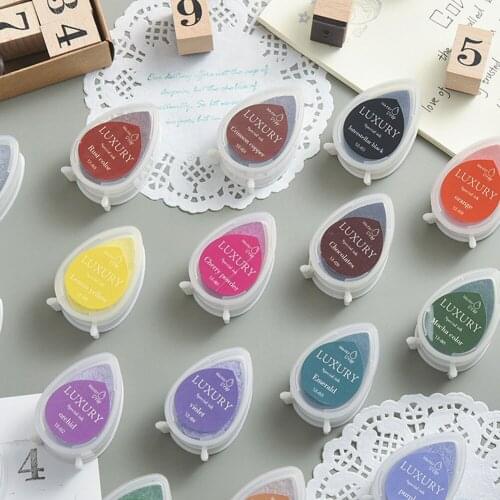 DIY Creative Water Drop Inkpad Set Inkpads Scrapbooking Oil Rubber Stamps Ink Pad Shape Kwaii Wedding Book Diary Planner Decor