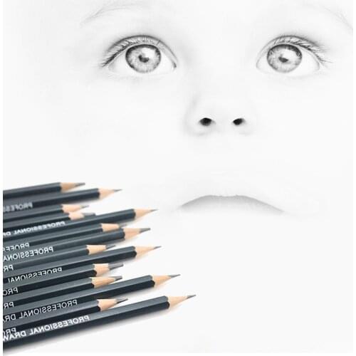 14 pcs/set Professional Sketch Drawing Pencil Set 6H 4H 2H 3B 4B 5B 6B 10B 12B Painting Pencils Stationery Supplies