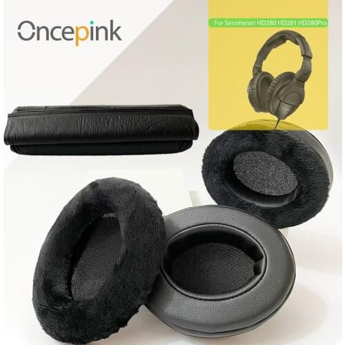 Oncepink Replacement EarPads Headband For Sennheiser HD280 HD281 HD280Pro Headphone Ear Cushion Earphones Accessories