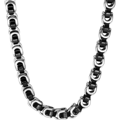 361L Titanium Steel U shape Necklace Personality Punk Hip-Hop Gold Black Color Chain Necklace Men Street Jewelry