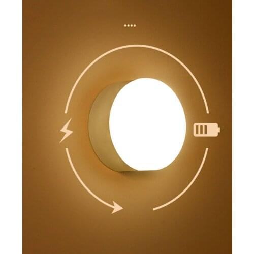 Rechargeable LED Home Night Light Wireless Human Body Induction Light Voice Control Automatic Induction Bedside Lamp