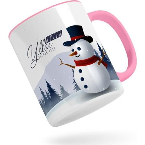 Personalized Christmas Happy Birthday Pink Mug Bardak-19