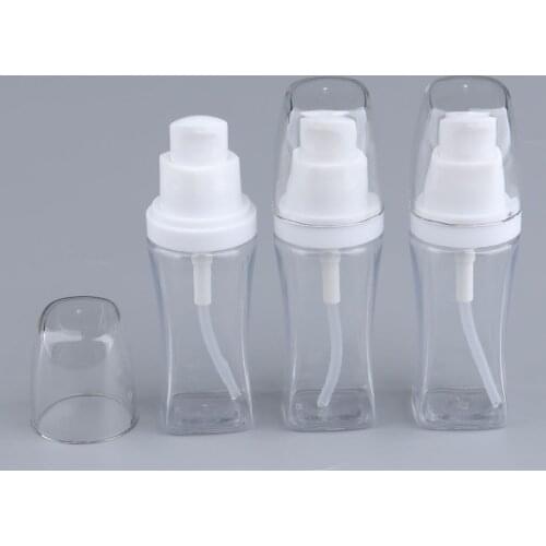 Lotion Bottles,Empty Cosmetic Bottle,3 PCS 40ml Empty Refillable Travel Plastic Cosmetic Square Body Hand Lotion