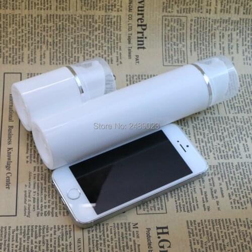 30ml 50ml Transparent Cap White Plastic Airless Pump Bottles Silver Line Empty Cosmetic Containers Packaging Bottle 2pcs/lot