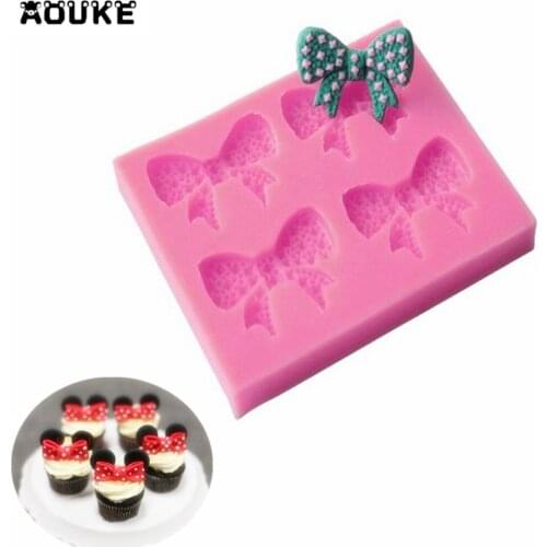 DIY Epoxy Resin Bow Silicone Mold Chocolate Mold Fondant Cake Baking Decoration Kitchen Baking Tools Bow Shape Silicone Mold