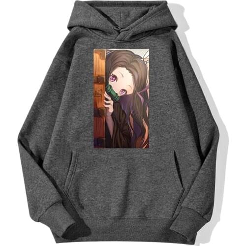 Demon Slayer Hoodie Kamado Nezuko Pullover Mens Autumn Daily Casual Streetwear Hoodies Hip Hop Japan Anime Sweatshirt