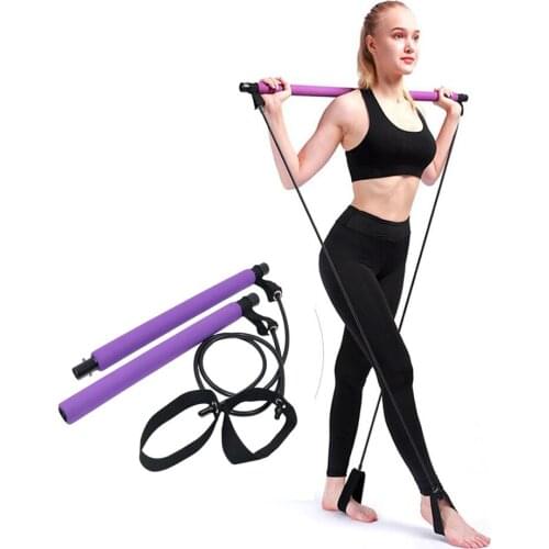 Workout Stick Sport Pilates Bar Exercise Bar Pilates Stick Bar Kit Resistance Band Exercise Home Fitness Yoga