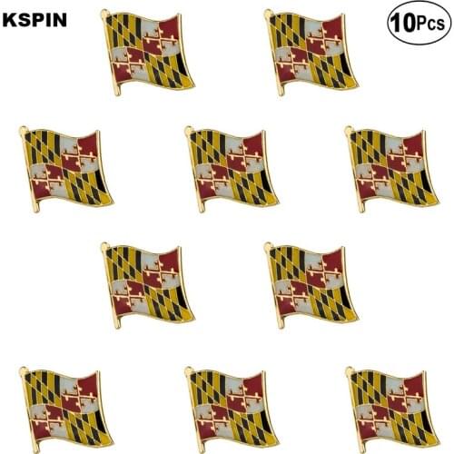 U.S.A Maryland Lapel Pin Flag badge Brooch Pins Badges 10Pcs a Lot