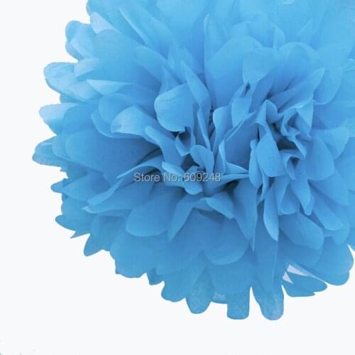 10pcs 8"(20cm) Baby Shower Party Decorations Blue Tissue Paper Pom Poms Craft Flower Ball,3 Days Delivery on Orders over $100