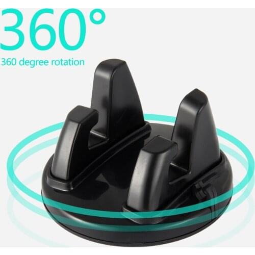 Universal Black Car Phone Holder 360 Rotation Silicone Non-slip Bracket Dashboard Stand Decoration Auto Interior Accessories