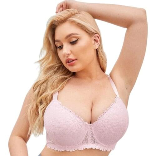 Women Plus big Size Lace underwear Set Padded full thin cup Bras and Panty Brief Set Underwire lingerie bralette 90 92 44 CDE