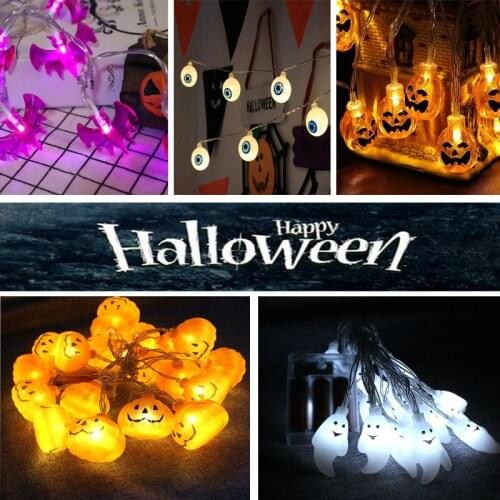1.5m 10Led Halloween Pumpkin Ghost Skeletons Bat Spider Led Light String Festival Bar Home Party Decor Halloween Ornament