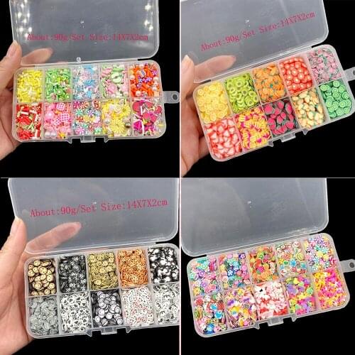 10 Styles Mixed Fruit Animals Flower Slice Polymer Hot Clay Sprinkles for DIY Craft Making Tiny Cute Plastic klei Accessories