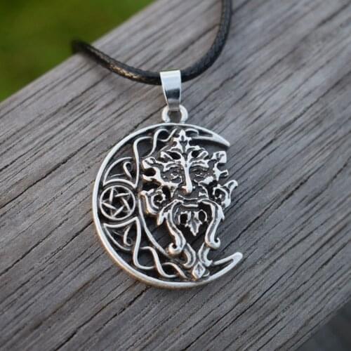 12pcs Green Man Pendant Greenman necklace Forest God Witchcraft Pagan Jewelry Tree Spirit Celtic nature Oak King SanLan