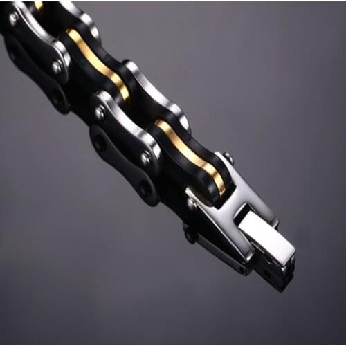 2021 Trendy And Korean Version Of Stainless Steel Inter-adhesive Drill Bike Chain Personality Bracelet Suitable For Men