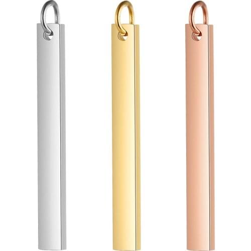 3 Pcs/lot Stainless Steel Finishing Polish Bar Pendant Charm for DIY Crafts Sample Necklace Jewelry Making Findings Material