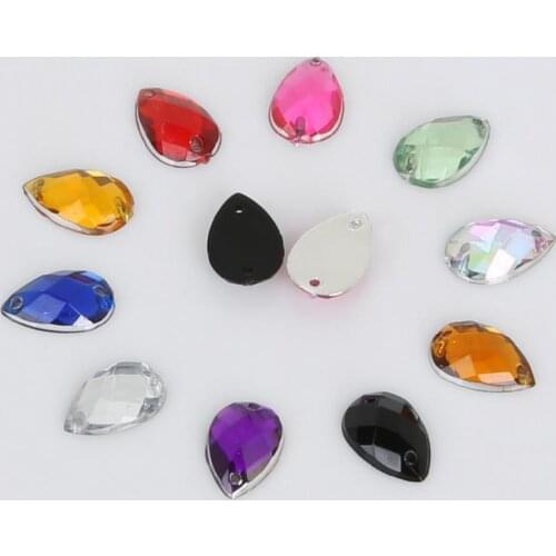 50/100Pcs 10 colors Sewing Flatback Rhinestone Square Acrylic Beads Sewing On Strass Crystal Stones For DIY Clothes Decoration