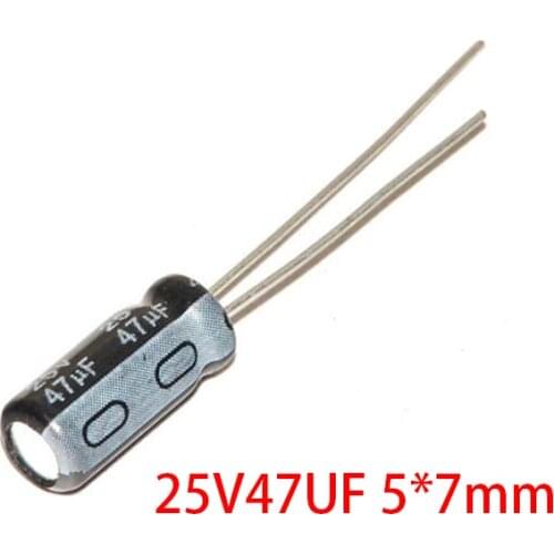 50PCS Higt quality 25V47UF 5*7mm 47UF 25V 5*7 Electrolytic capacitor