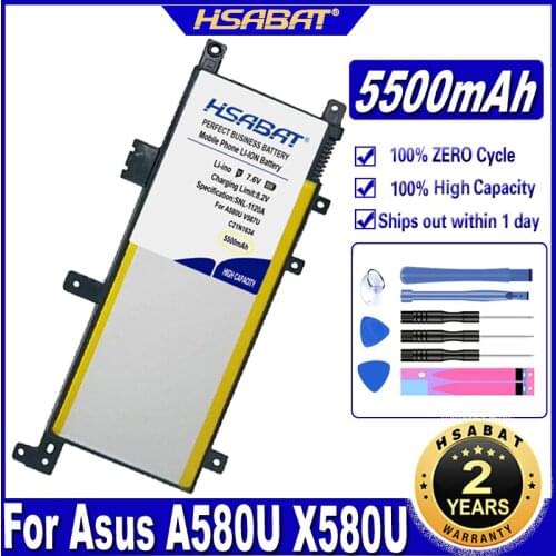 HSABAT C21N1634 5500mAh Laptop Battery for Asus A580U X580U X580B A542U R542U R542UR X542U V587U FL5900L FL8000U Batteries