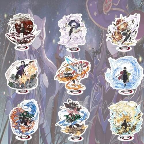 Anime Genshin Impact Keychain Fashion Figure Aether Qiqi Keqing Acrylic Stand Card Model Plate Student Toy Desk Decor Standsign