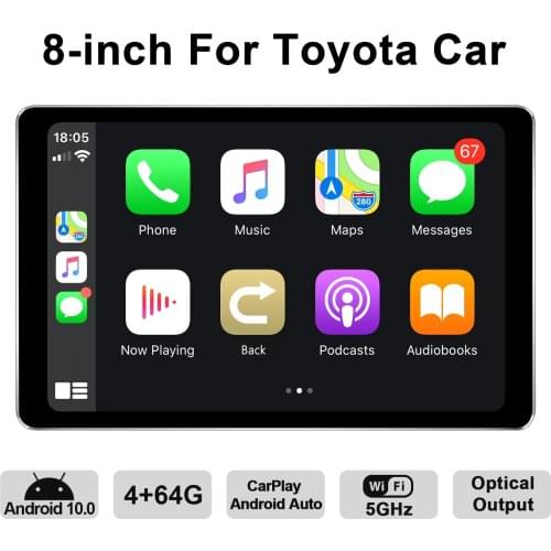 Radio 2 din 8 Inch Android10 Head Unit Car Stereo Аудио для авто Apple Carplay Autoradio Bluetooth 4G For Toyota som automotivo