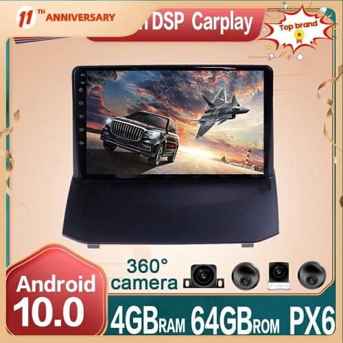 Android 10 Car Multimedia Radio 4+64G DVD Player 360 Panoramic Camera For Ford Fiesta 2008 - 2016 Car GPS Navigation DSP Carplay