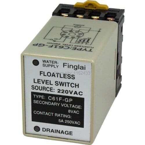 C61F-GP AC 220V floatless level switch / relay with socket base 220VAC C61F - GP water level controller / pump automatic switch
