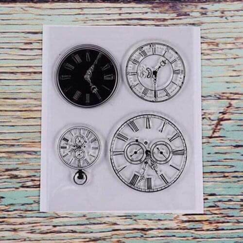 Clocks/watches Transparent clear stamp for DIY Scrapbooking/Card Making/Kids Christmas Fun Decoration Supplies