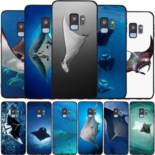 Animal manta ray black Soft phone Case For Samsung S20 S10 S9 S8 S7 edge Plus Lite Note 8 9 10 A6 A7 A8 A9 2018 Cover