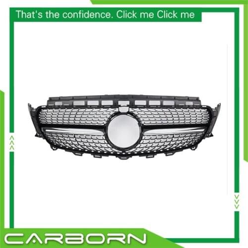 For Mercedes-Benz E-class W213 E43 E450 2016-on with Emblem Diamond Style Silver/Black with/no Camera Hole Front Racing Grille