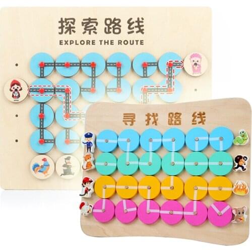Maze Board Montessori Game Find The Route Puzzle Toys For Kids Logical Thinking Training Educational Wooden Toys Gifts For Child