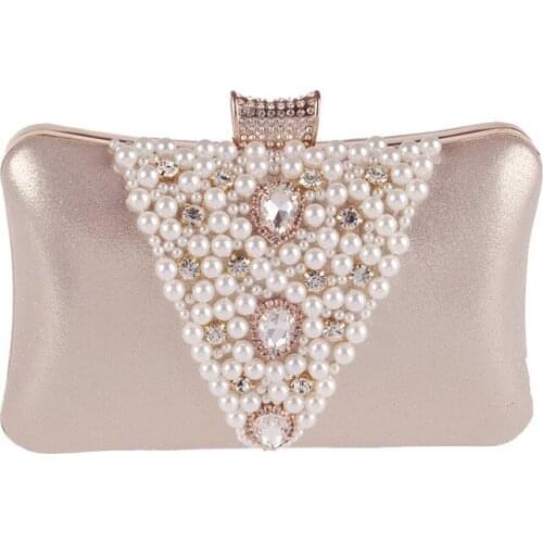 Elegant Ladies Pearls Totes Flaps Women Small Bag Diamonds Beads Vintage Party Packing Handbag Single Hasp Chain Shoulder Bags