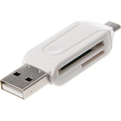 Micro USB To USB Dual Slot OTG Adapter mit TF/SD Kartenleser Card Reader