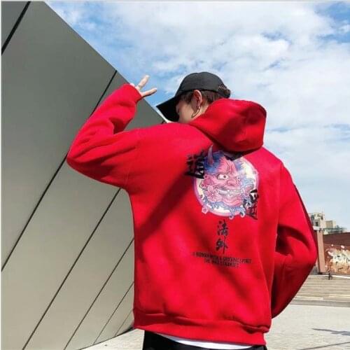 Fashion Men Cool Men Hip Hop Hooded Hoodies Japanese Casual Sweatshirts Streetwear Men Women Pullover Harajuku Devil Hoodie Male