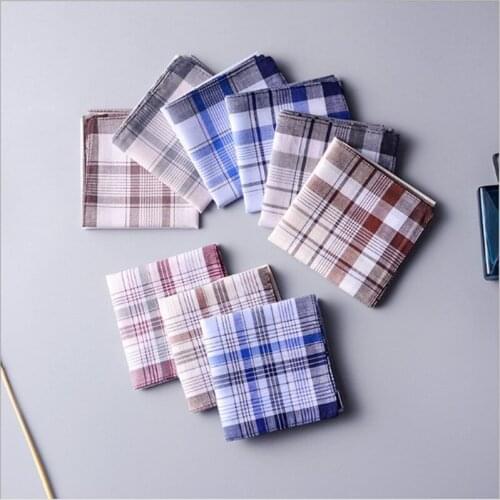 Mens plaid handkerchief. 60s classic style handkerchief. Soft sweat towel. 38 cm * 38 cm