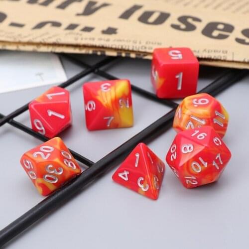 7pcs Sided Dice Set D4 D6 D8 D10 D12 D20 For RPG Poly Game