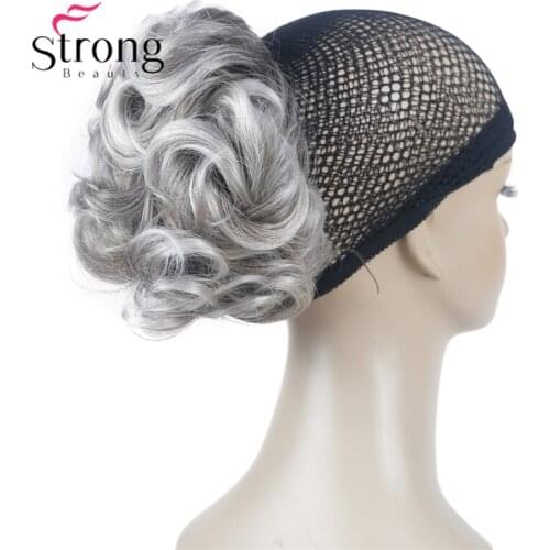 StrongBeauty Silver Short Natural Wave Ponytail Hair Extension With Claw Clip In Hairpiece COLOUR CHOICES