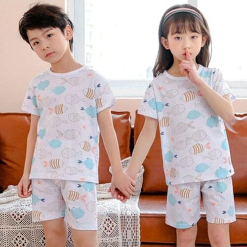 New Kids Pijamas Boys Pyjamas For Girls Sleepwear Baby Pajamas Suits Children Nightgown Tshort +Shorts Sports Set