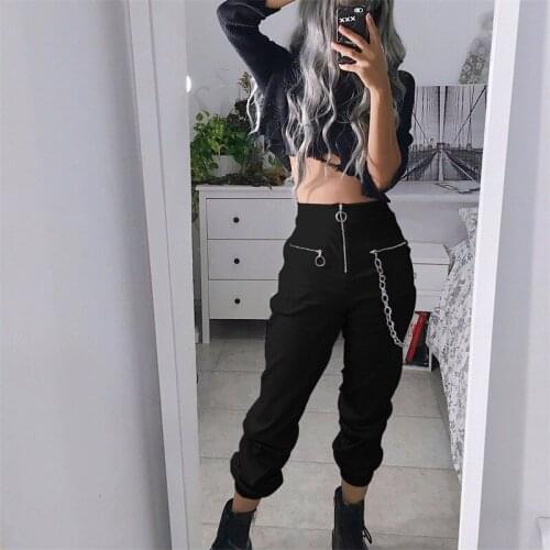 2019 Punk Grunge Gothic pant Harajuku Pentagram pant Long Sleeve Autumn Hollow Out Patchwork trouser Vintage