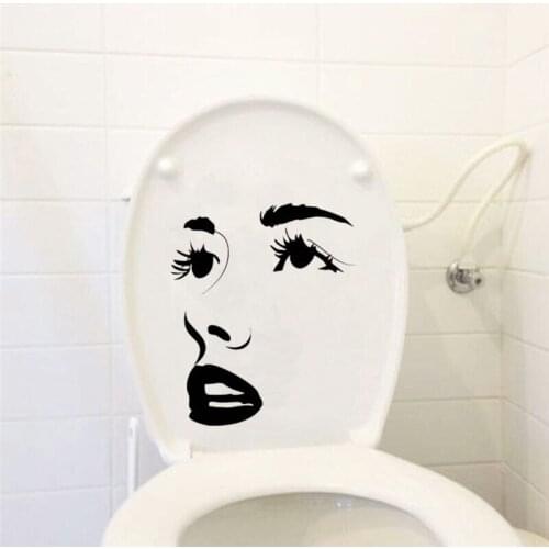 Sexy Face Eyes Fashion Home Decor Wall Stickers Toilet Decals Bathroom Vinyl 6WS0281