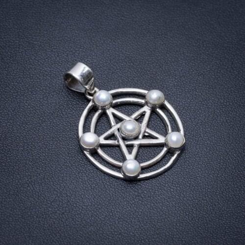 Natural River Pearl Punk Style 925 Sterling Silver Pendant 1 1/2" S1201