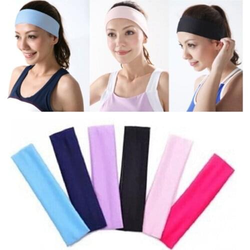New Arrive Womens Yoga sports Hair Band Elastic Yoga Sport Headband Sweatband Football Running for Girls Solid Hair Band Mens