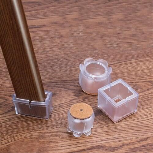 Different shape clear table and chair foot cover desk food rubber plug foot cushion dining table foot cushion square tube plug