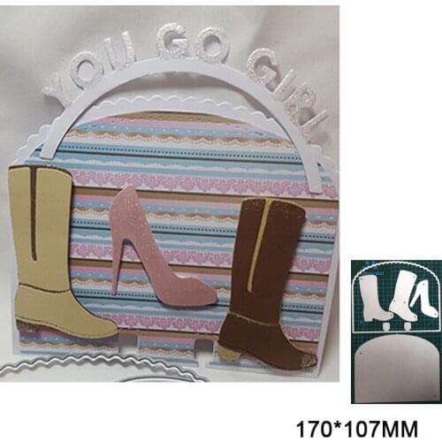 Frames High Heels Card Border Metal Cutting Dies For DIY Scrapbooking Album Paper Cards Decorative Crafts Embossing Die Cuts New