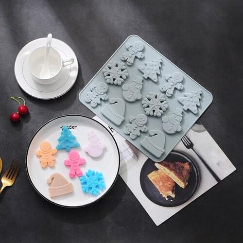 Christmas Gingerbread Man Snowflake Chocolate Molds Silicone Cake Mould Fondant Soap Mould Silicone Mold Cake Decoration Tools