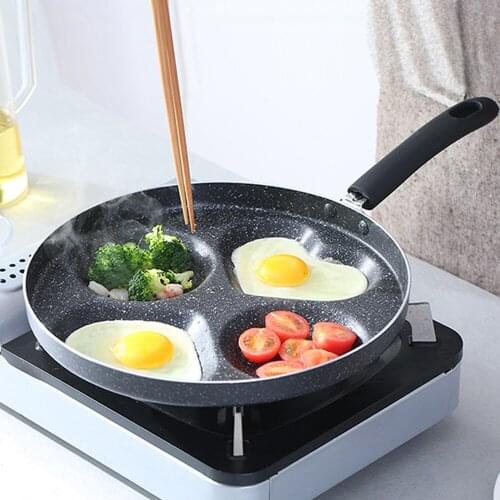 Four-hole Omelet Pan For Eggs Ham PanCake Maker Frying Pans Creative Non-stick No Oil-smoke Breakfast Grill Pan Cooking Pot